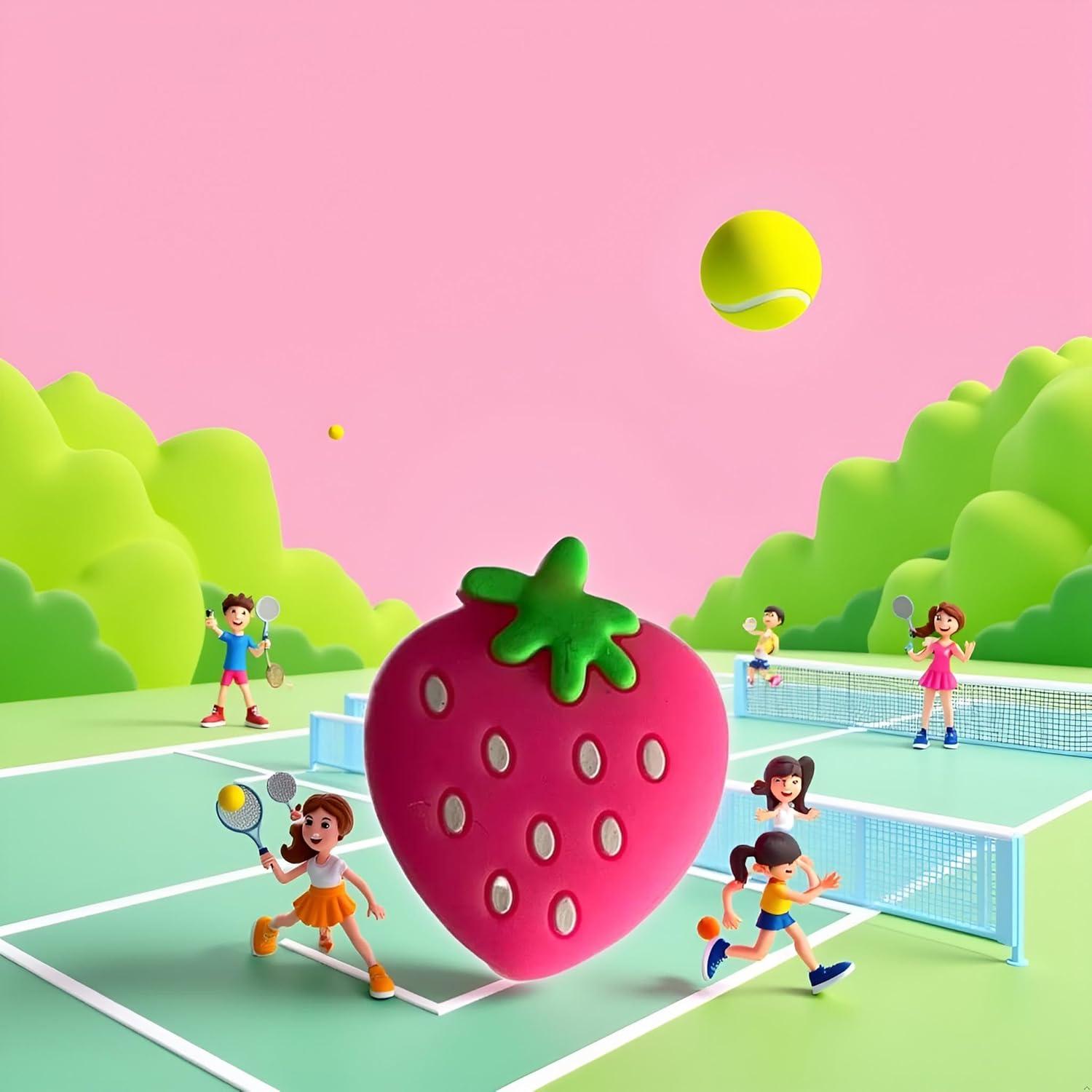 Amortiguador de Vibración Raqueta Tenis Jinshining Fresa Rosa