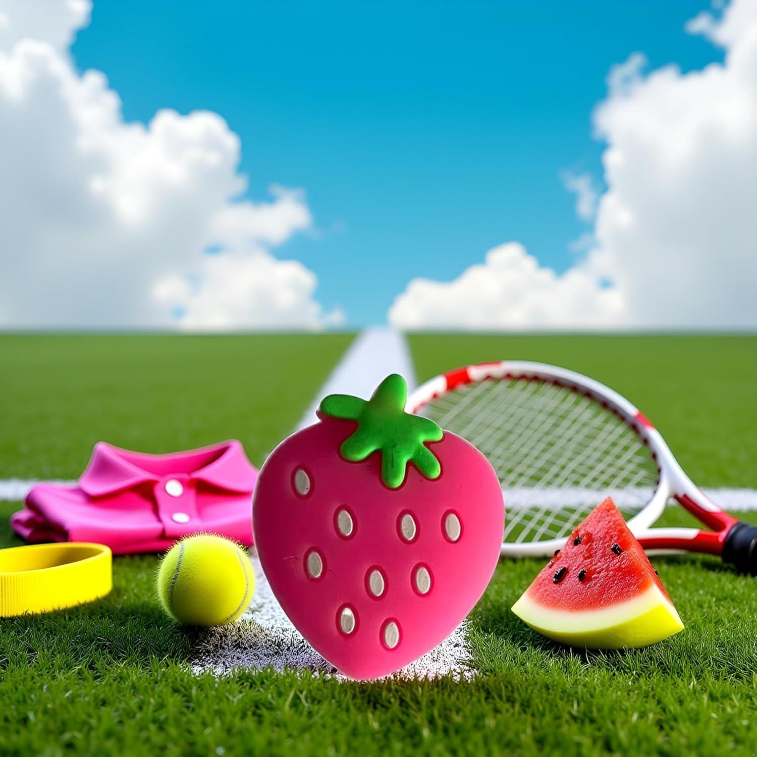 Amortiguador de Vibración Raqueta Tenis Jinshining Fresa Rosa