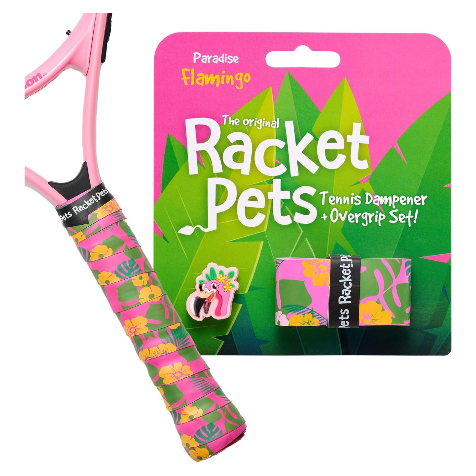 Dampener y Cinta de Agarre Racket Pets Flamingo Tenis