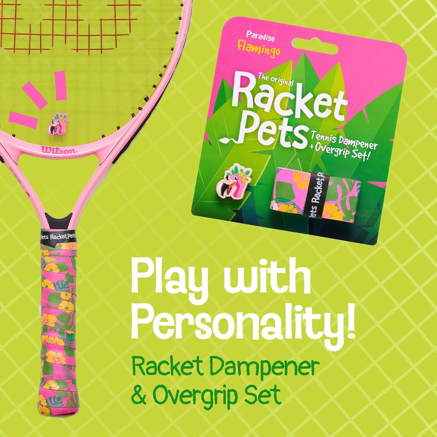 Dampener y Cinta de Agarre Racket Pets Flamingo Tenis