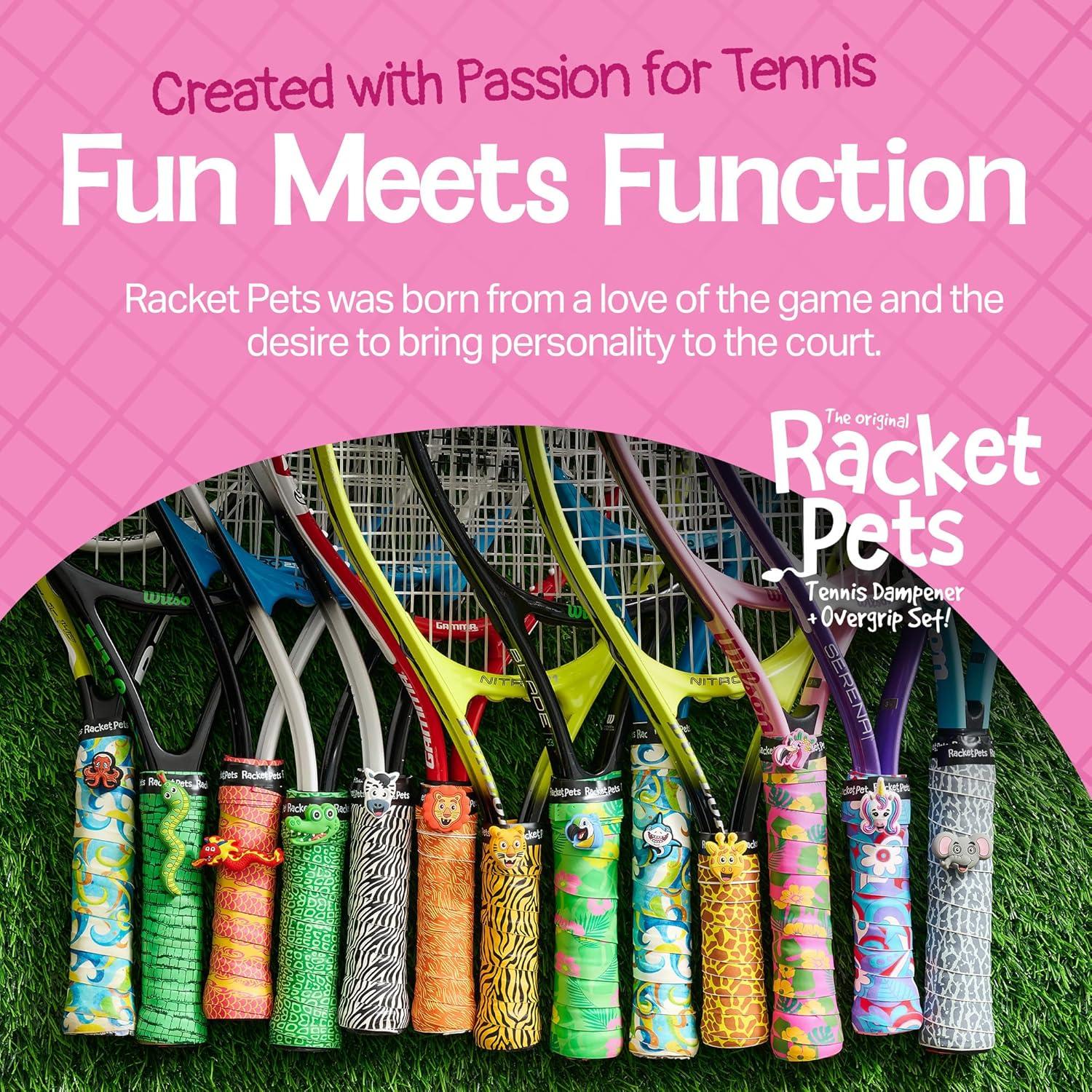 Dampener y Cinta de Agarre Racket Pets Flamingo Tenis