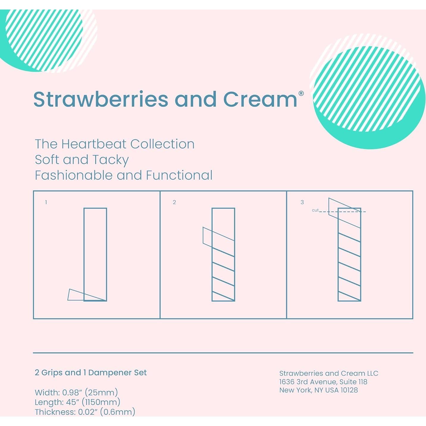 Juego de Agarre y Amortiguador de Tenis Fresas y Crema