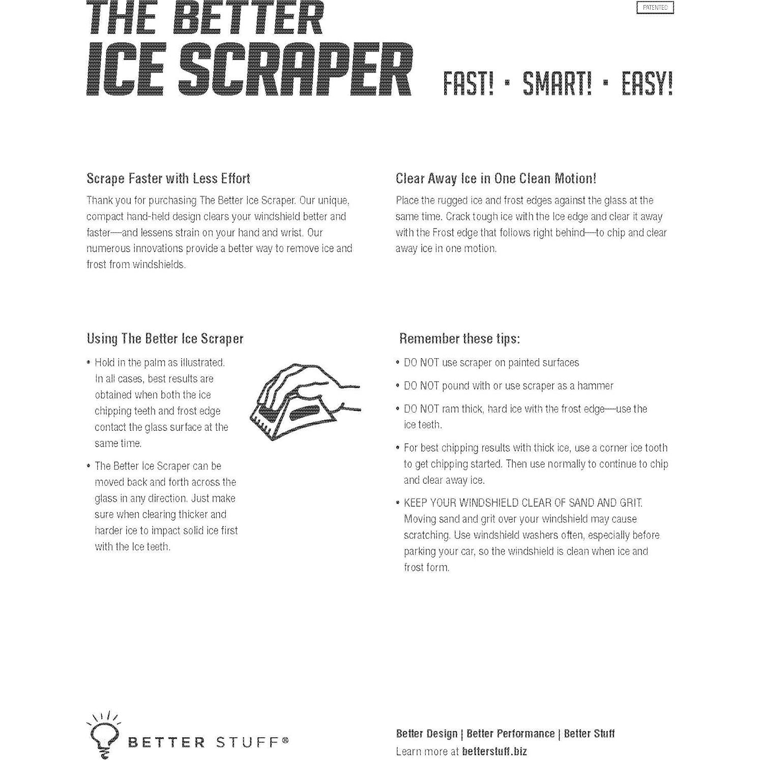 Raspador de Hielo Ergonómico MEJOR COSAS - Compacto 81.9g