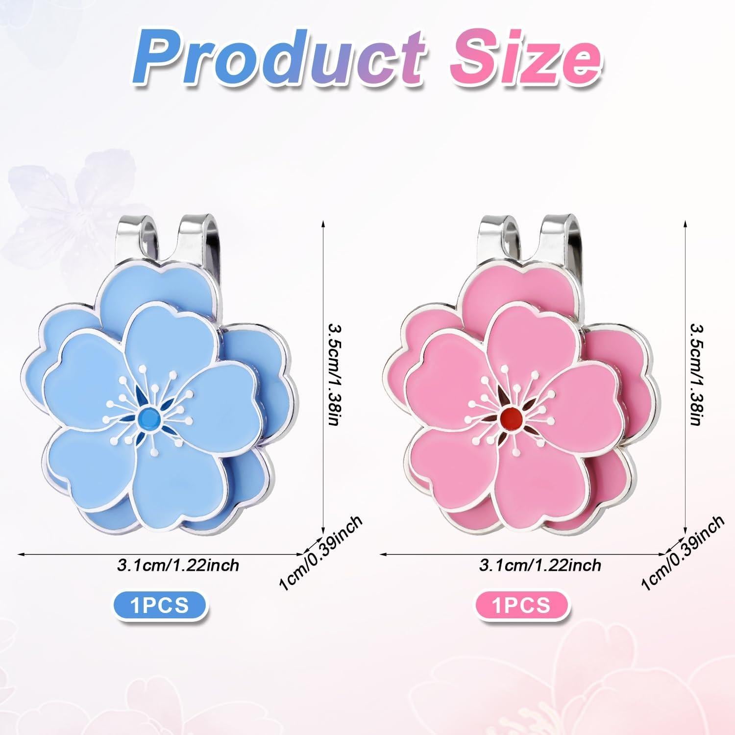 Marcador de bola de golf magnético Gosknor con clip flor - Set 2 piezas