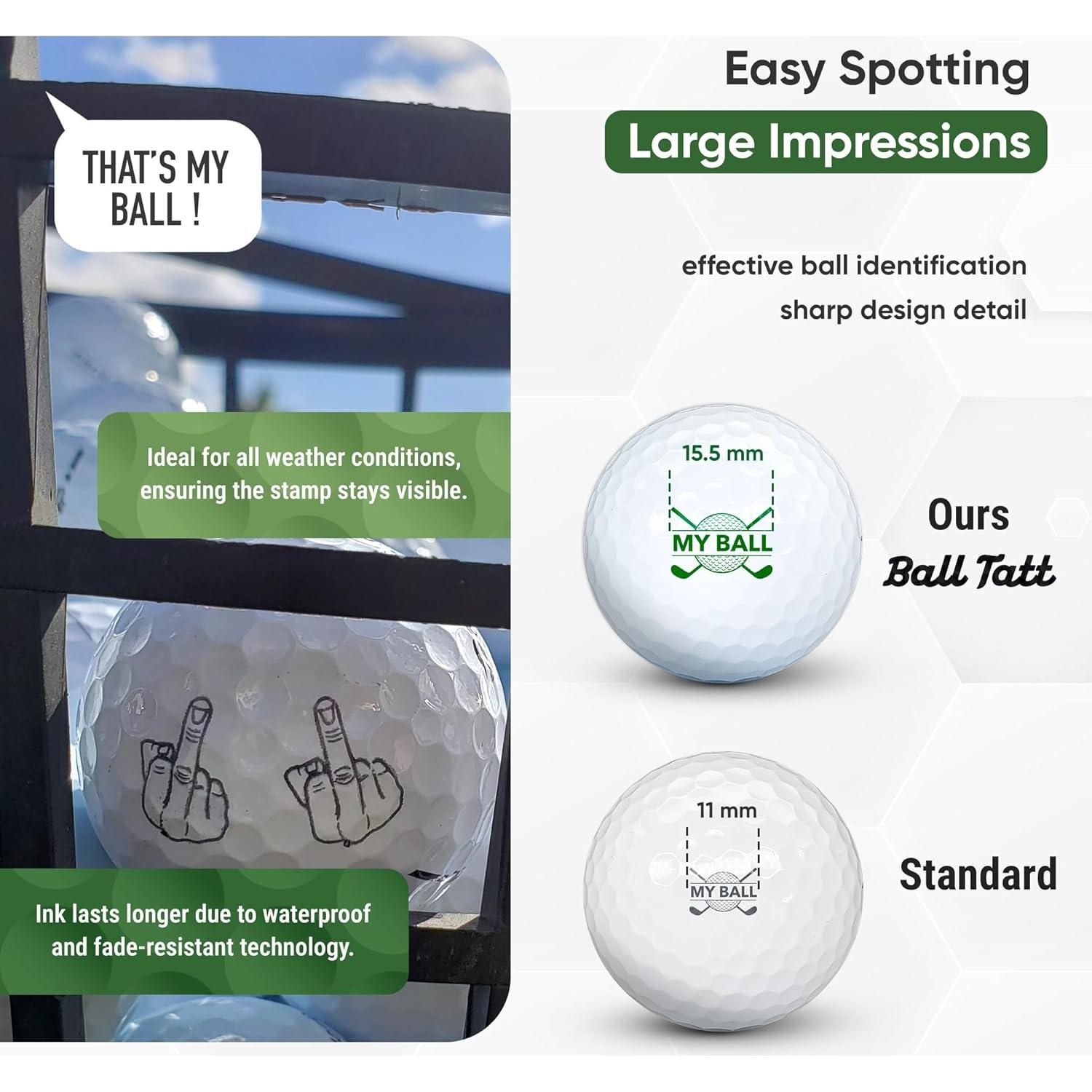 Sello de Pelota de Golf Ball Tatt - Marcador Autoinking Reutilizable