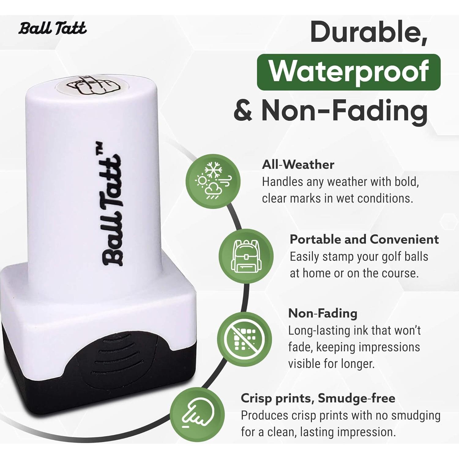 Sello de Pelota de Golf Ball Tatt - Marcador Autoinking Reutilizable