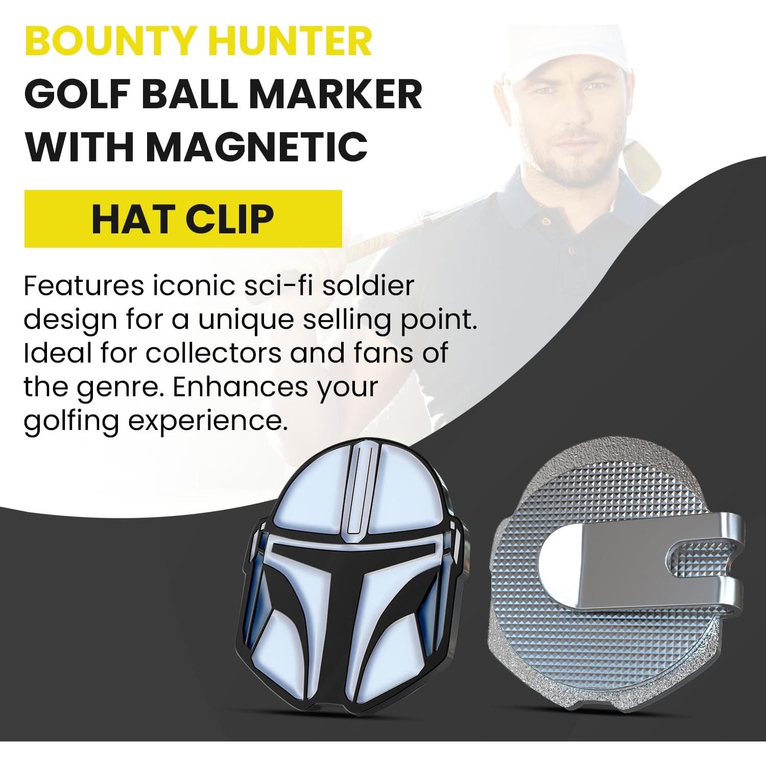 K9King Ultimate Bounty Hunter Golf Ball Marker with Magnetic Hat Clip - 1.25” x 2mm - Elevate Your Game with Premium Enamel Golf Accessories - for Personalizing Your Golf Game | Unique Golfing Gifts