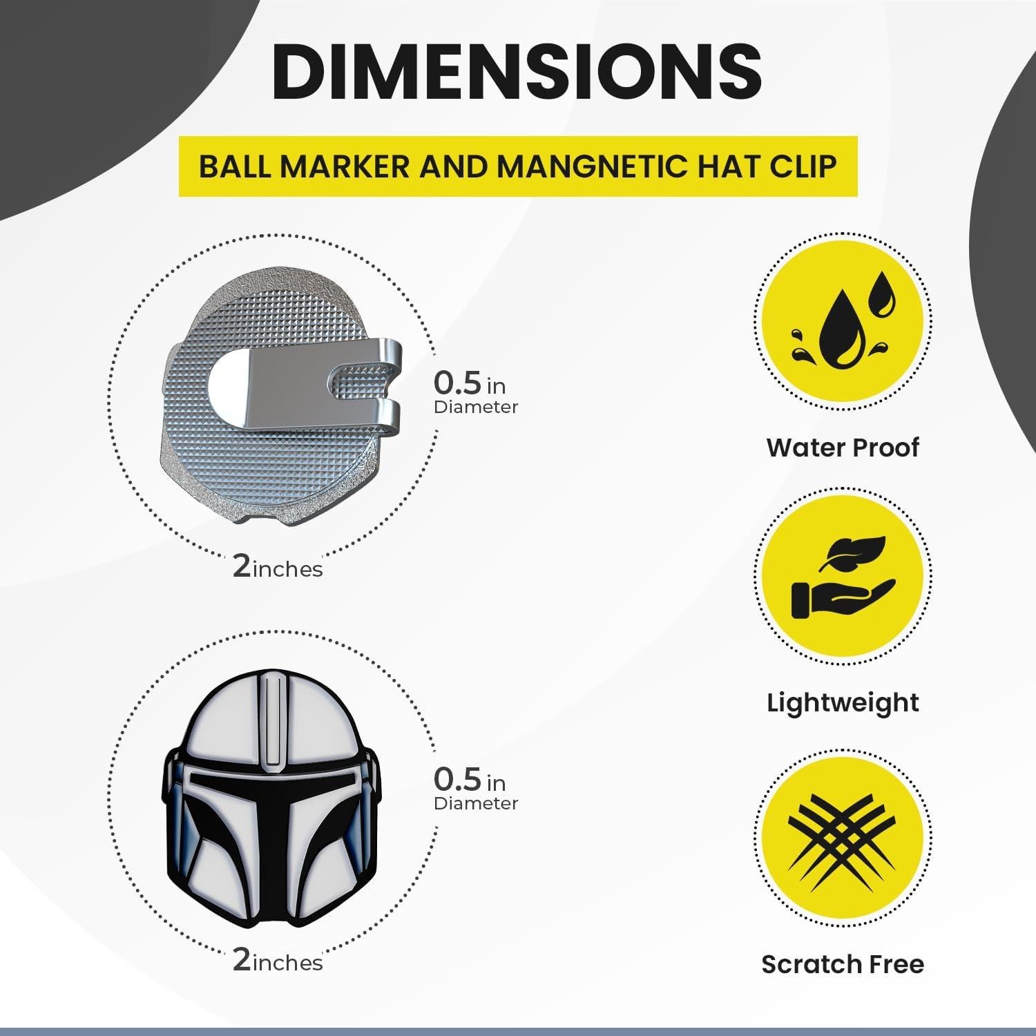 K9King Ultimate Bounty Hunter Golf Ball Marker with Magnetic Hat Clip - 1.25” x 2mm - Elevate Your Game with Premium Enamel Golf Accessories - for Personalizing Your Golf Game | Unique Golfing Gifts