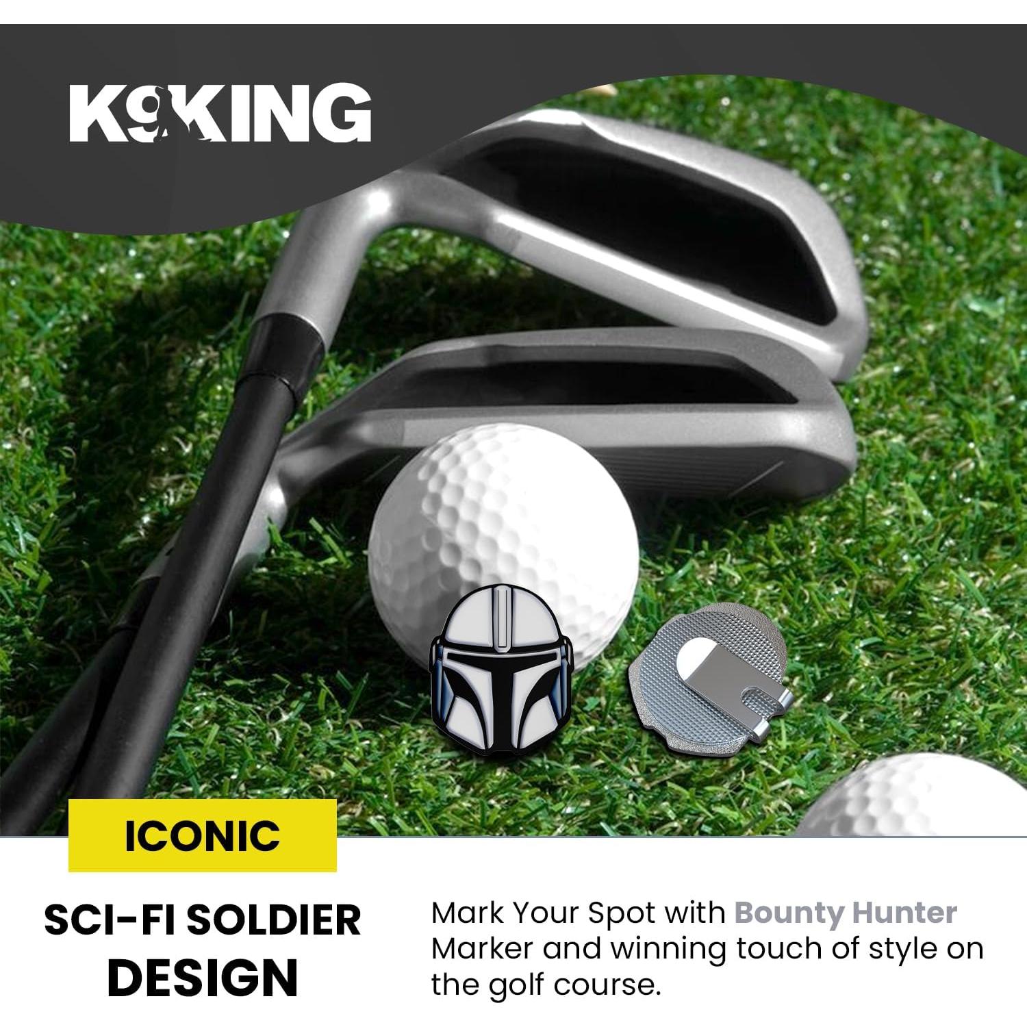K9King Ultimate Bounty Hunter Golf Ball Marker with Magnetic Hat Clip - 1.25” x 2mm - Elevate Your Game with Premium Enamel Golf Accessories - for Personalizing Your Golf Game | Unique Golfing Gifts