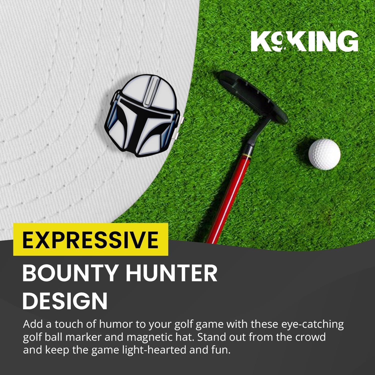 K9King Ultimate Bounty Hunter Golf Ball Marker with Magnetic Hat Clip - 1.25” x 2mm - Elevate Your Game with Premium Enamel Golf Accessories - for Personalizing Your Golf Game | Unique Golfing Gifts