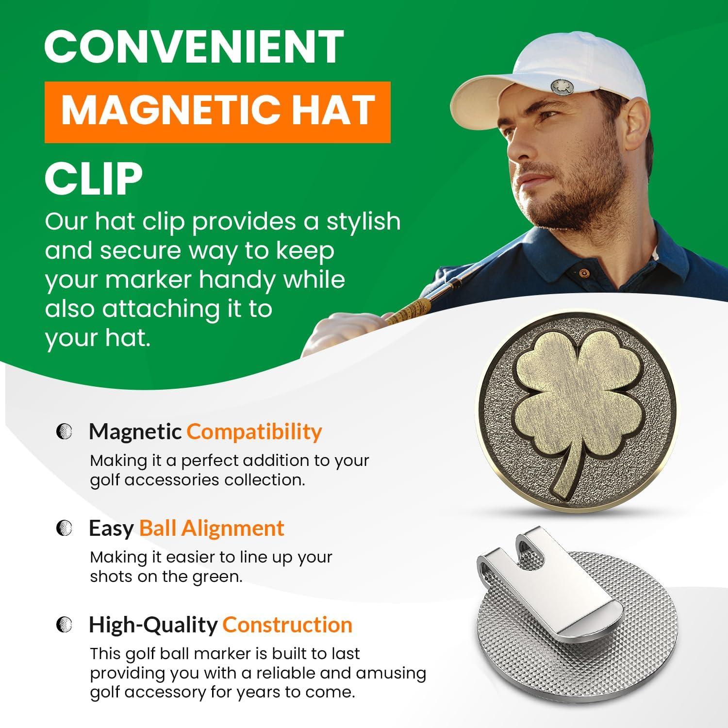 Marcador de Pelota de Golf K9King con Clip Magnético 4 Hojas