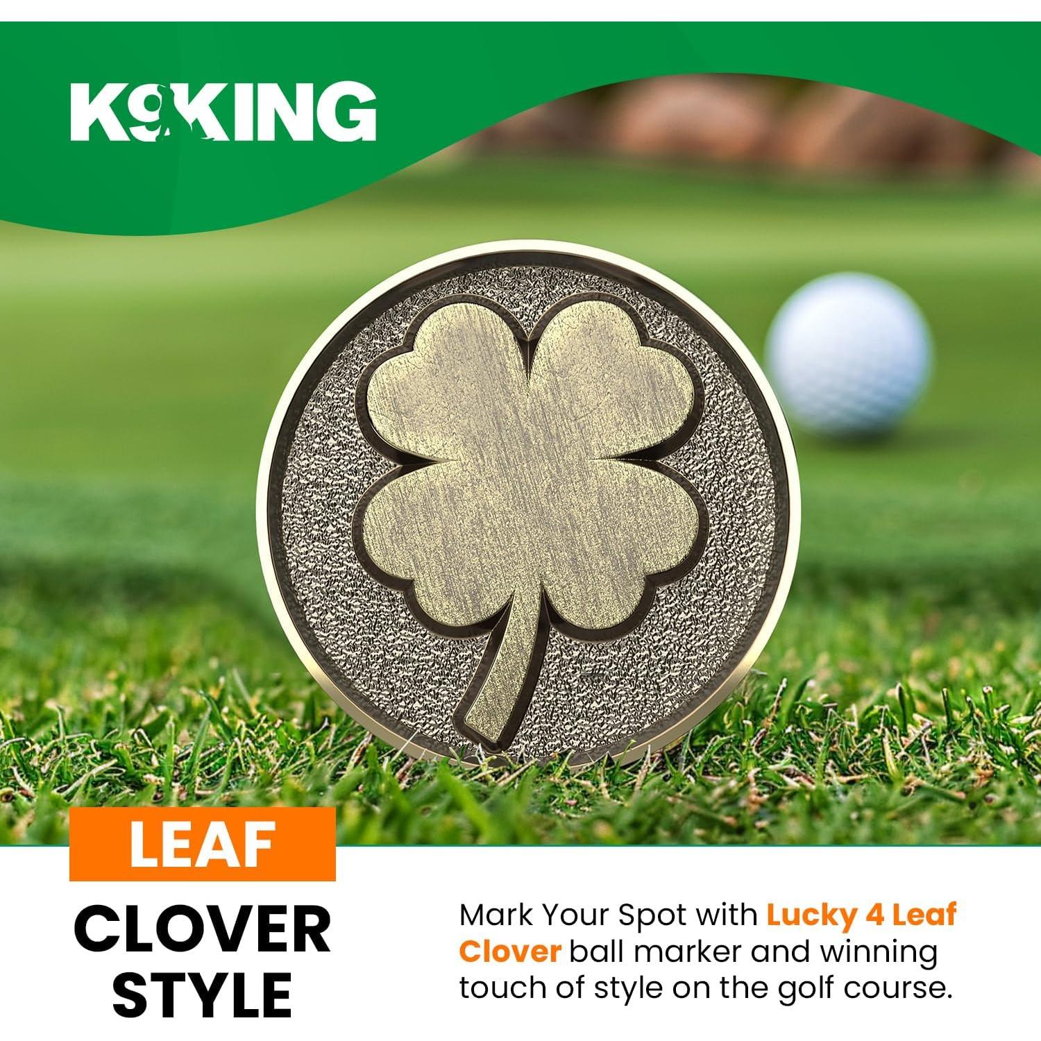 Marcador de Pelota de Golf K9King con Clip Magnético 4 Hojas