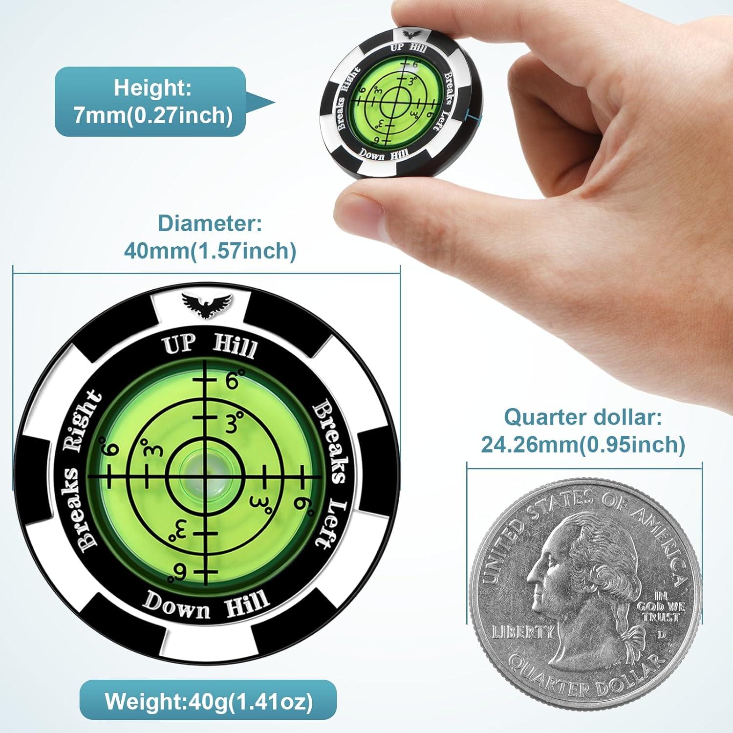 Lector de Green de Golf Yobbai Pro con Clip y Nivel de Burbuja