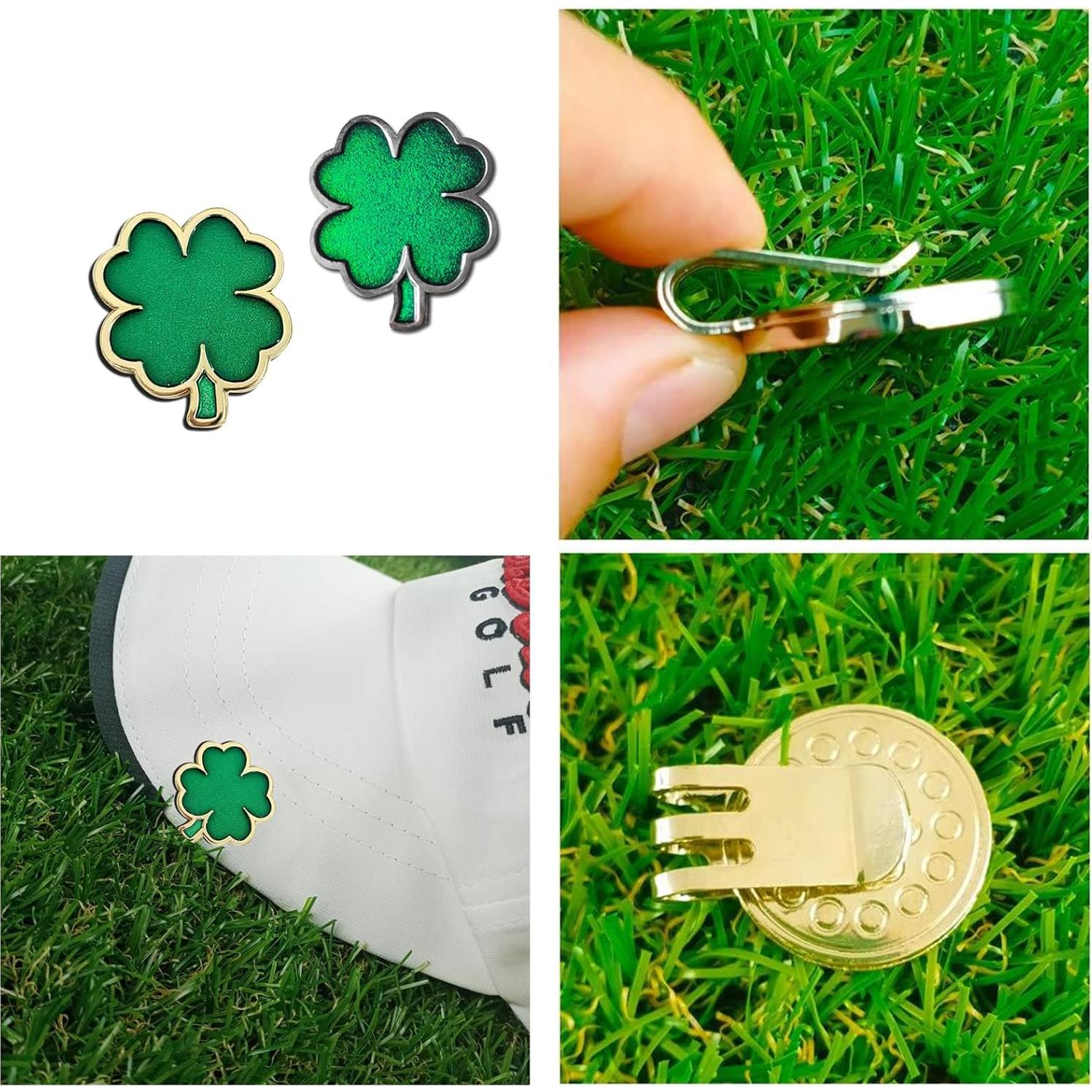 Marcadores de Pelotas de Golf UNYNY Trébol de Cuatro Hojas 2 Pcs