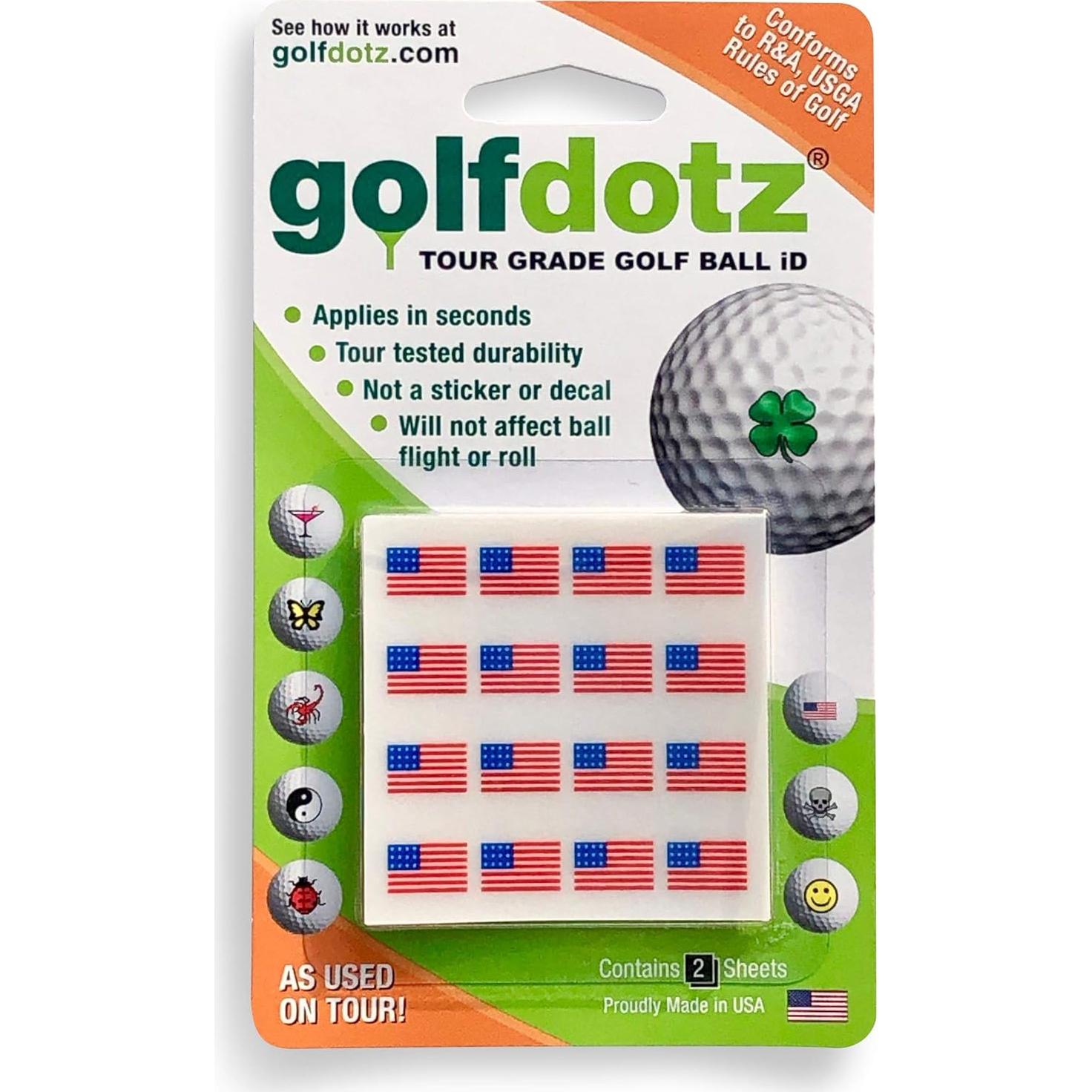 Marcadores de Pelotas de Golf Golfdotz - Colección Americana, 32 Unidades