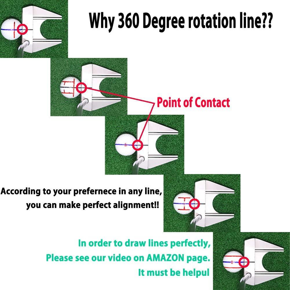 Kit de Alineación de Bola de Golf BIRDIE79 360 Grados con Marcadores