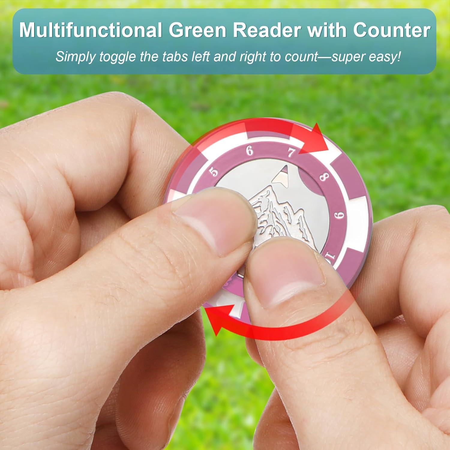 Lector de Green de Golf Yobbai Pro con Clip y Marcador