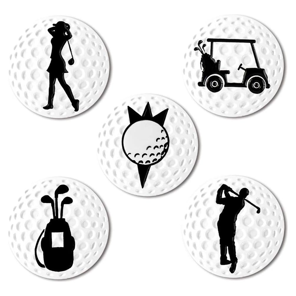 Marcadores de Pelota de Golf Myartte 5 Pcs 24.4mm Variados