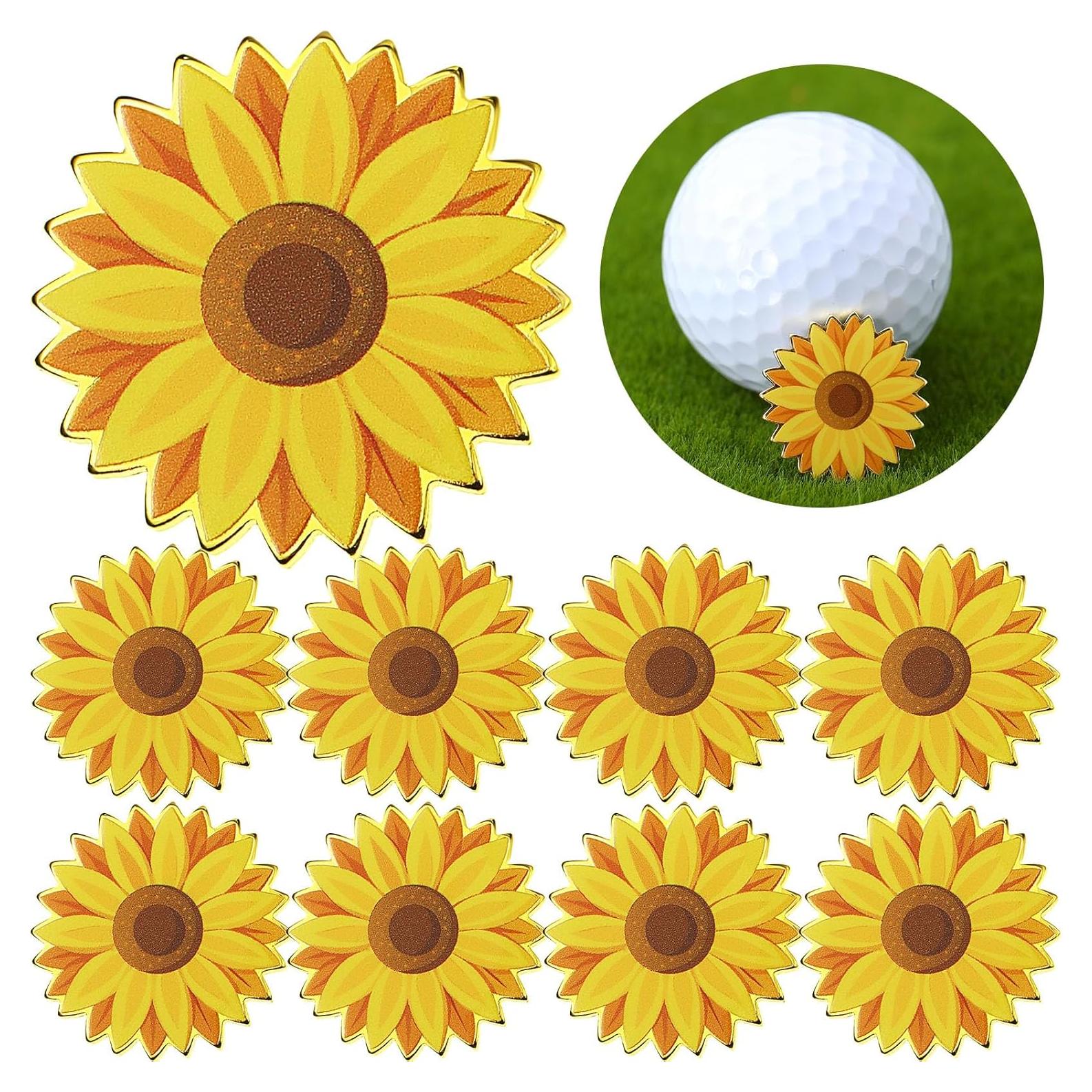 9 Marcadores de Pelotas de Golf Girasol Seenelling 25 mm