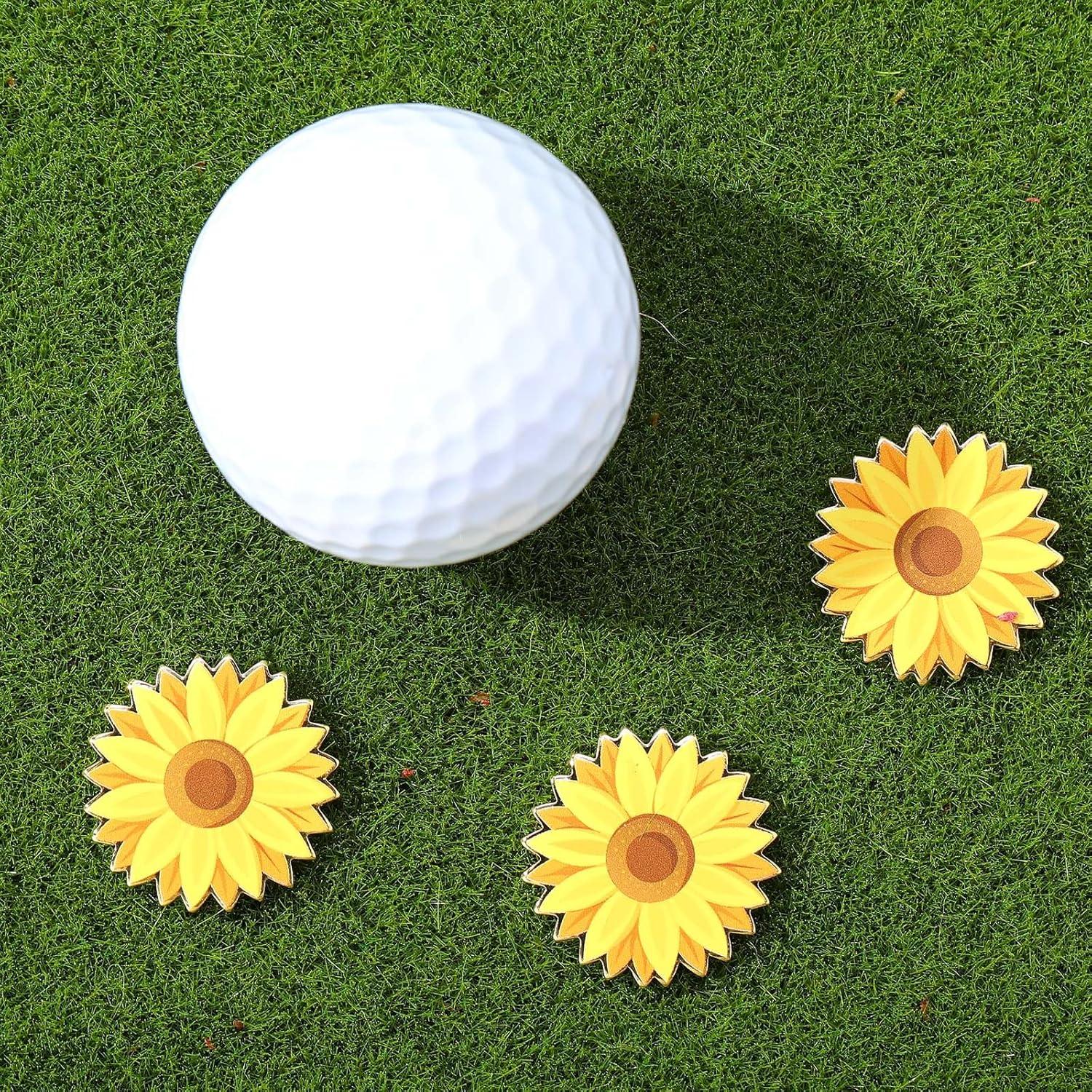 9 Marcadores de Pelotas de Golf Girasol Seenelling 25 mm