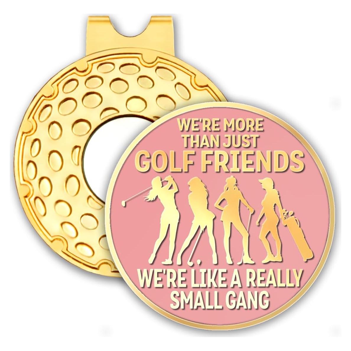 Clip para Sombrero de Golf Rofiowa Rosa Dorado con Marcador