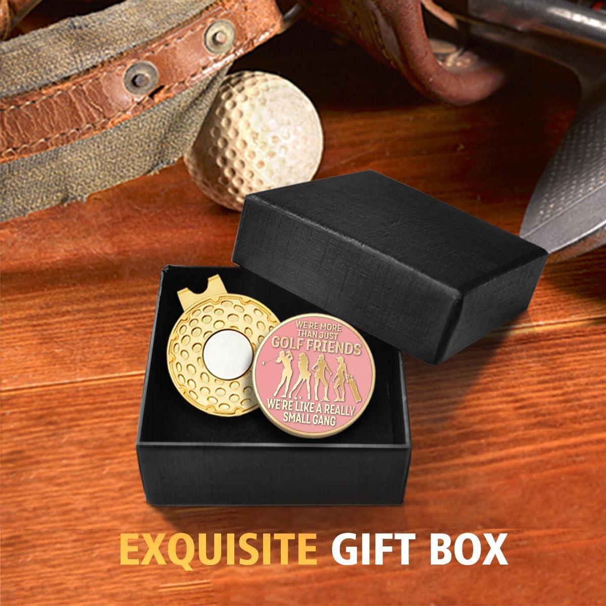 Clip para Sombrero de Golf Rofiowa Rosa Dorado con Marcador