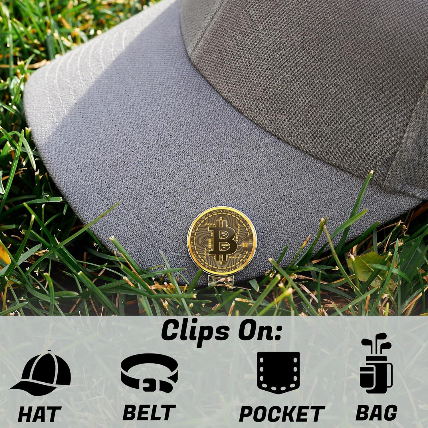 Marcador de Pelotas de Golf HODL 21 con Clip Magnético Bitcoin