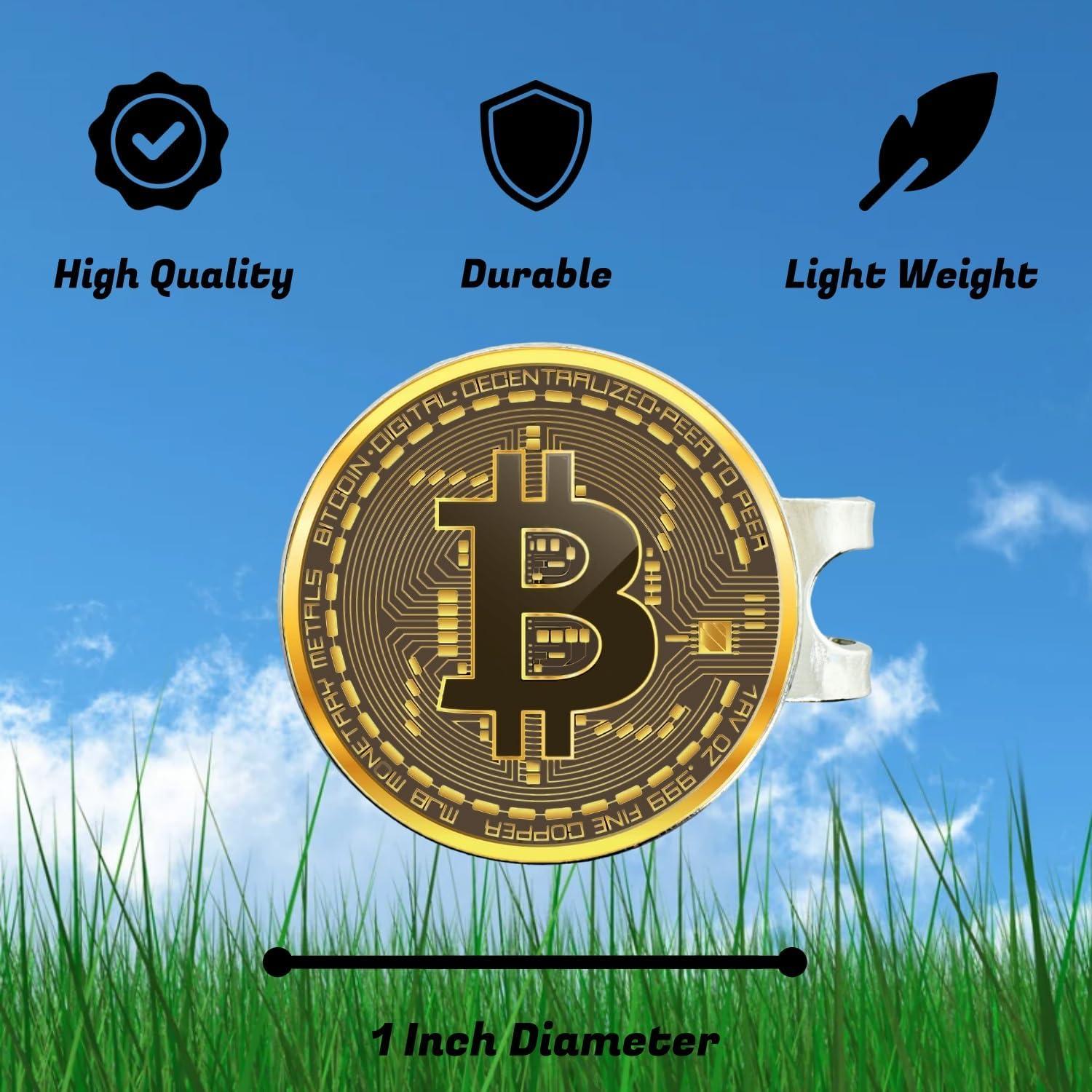 Marcador de Pelotas de Golf HODL 21 con Clip Magnético Bitcoin