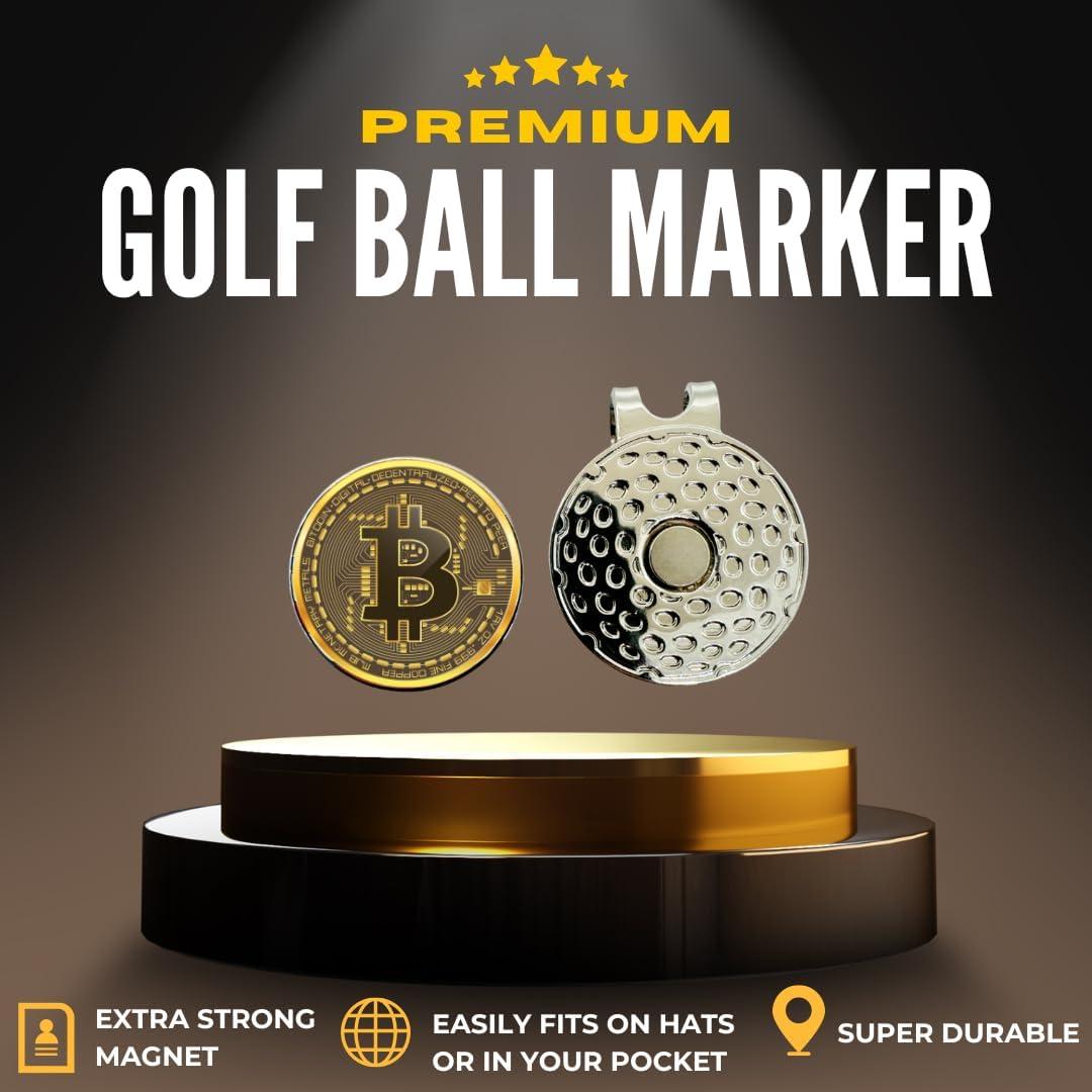 Marcador de Pelotas de Golf HODL 21 con Clip Magnético Bitcoin