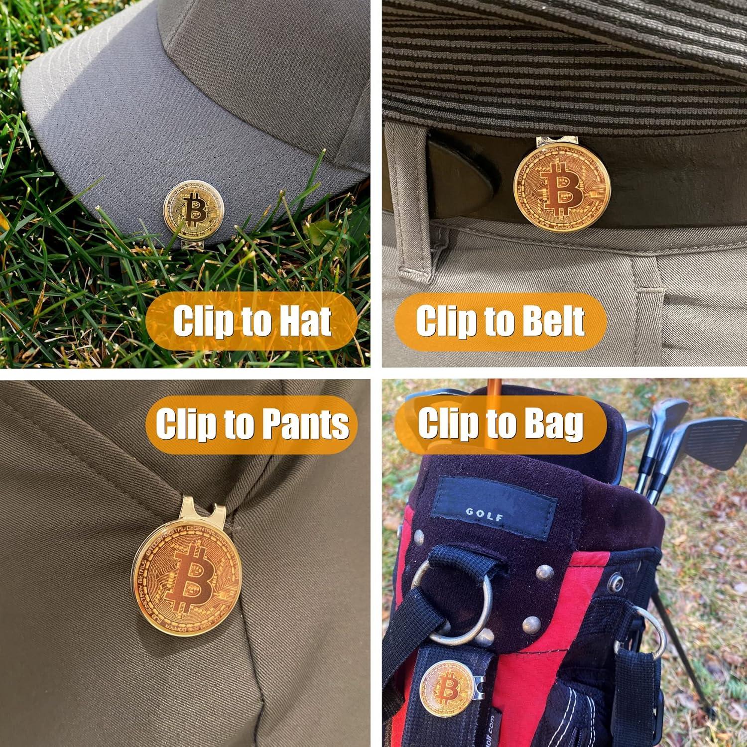 Marcador de Pelotas de Golf HODL 21 con Clip Magnético Bitcoin