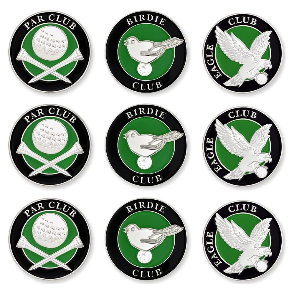 Juego de 9 Marcadores de Pelotas de Golf PinMart Magnéticos