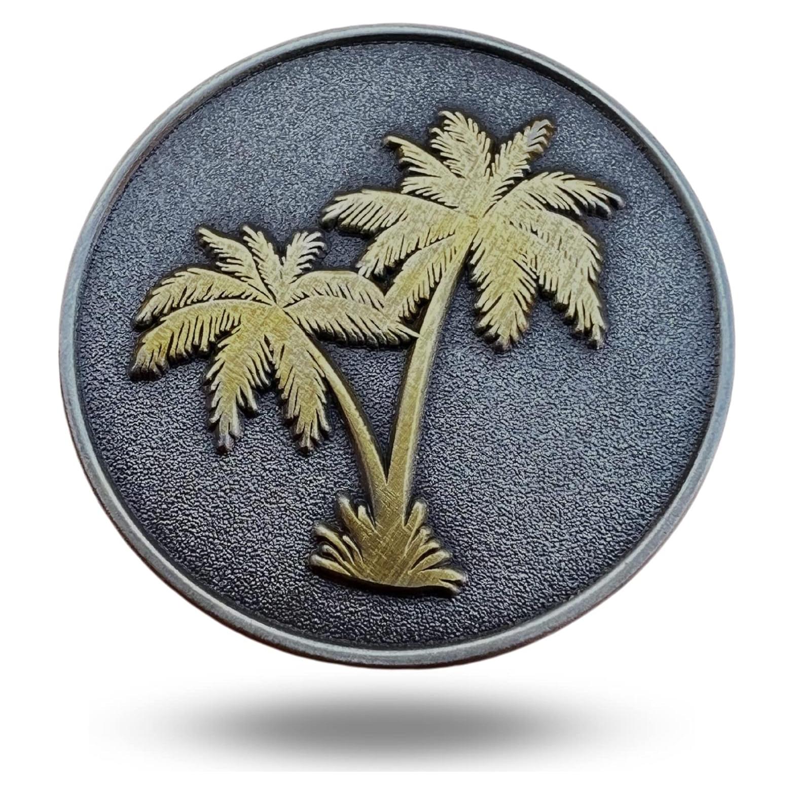 Marcador de Pelota de Golf Magnético Metal Palmera con Clip