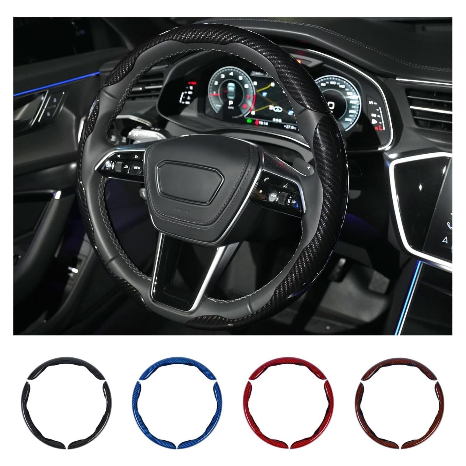 Cubierta de Volante Hiseanllo Fibra de Carbono 14-16 Pulgadas