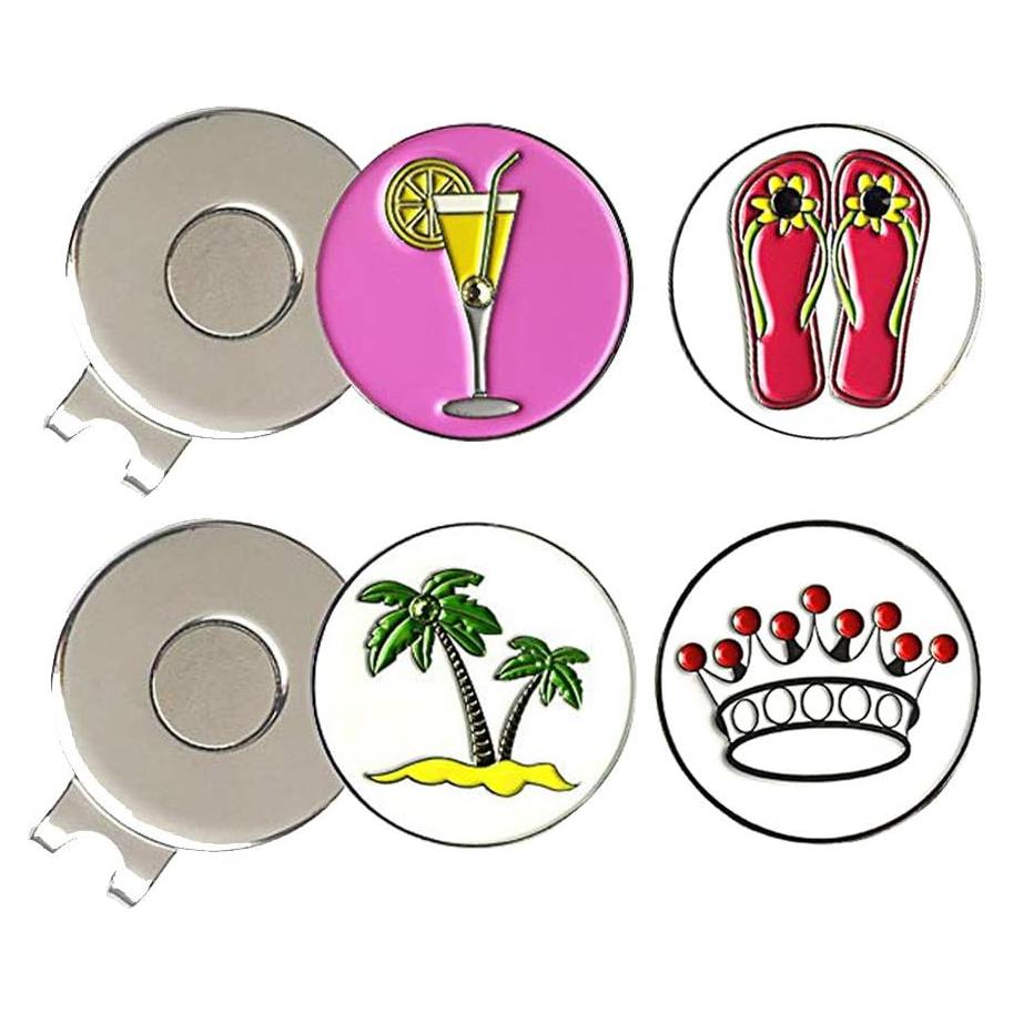 Clip de Sombrero de Golf PINMEI con 4 Marcadores de Pelotas