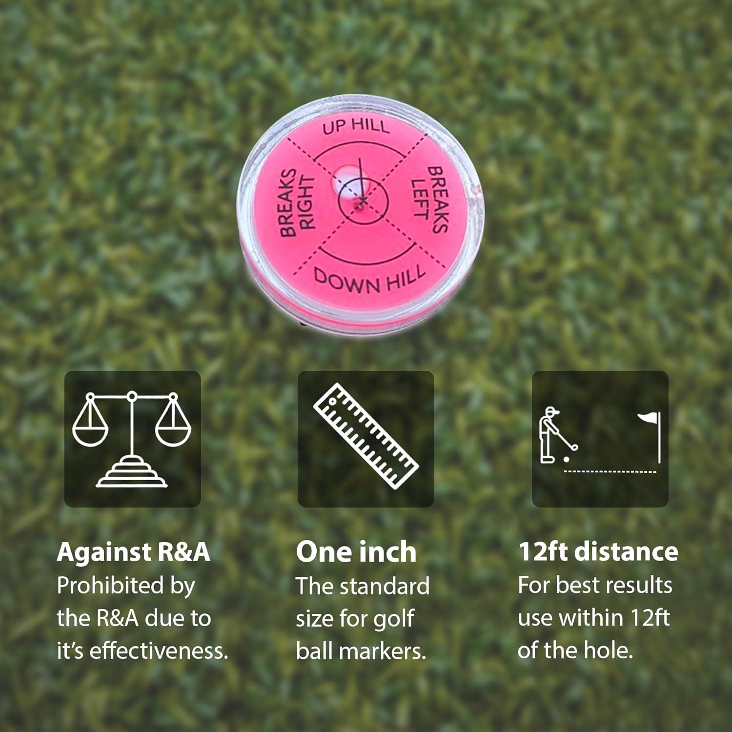 Marcador de bola de golf Fraser Fitness Rojo Premium con nivel de burbuja