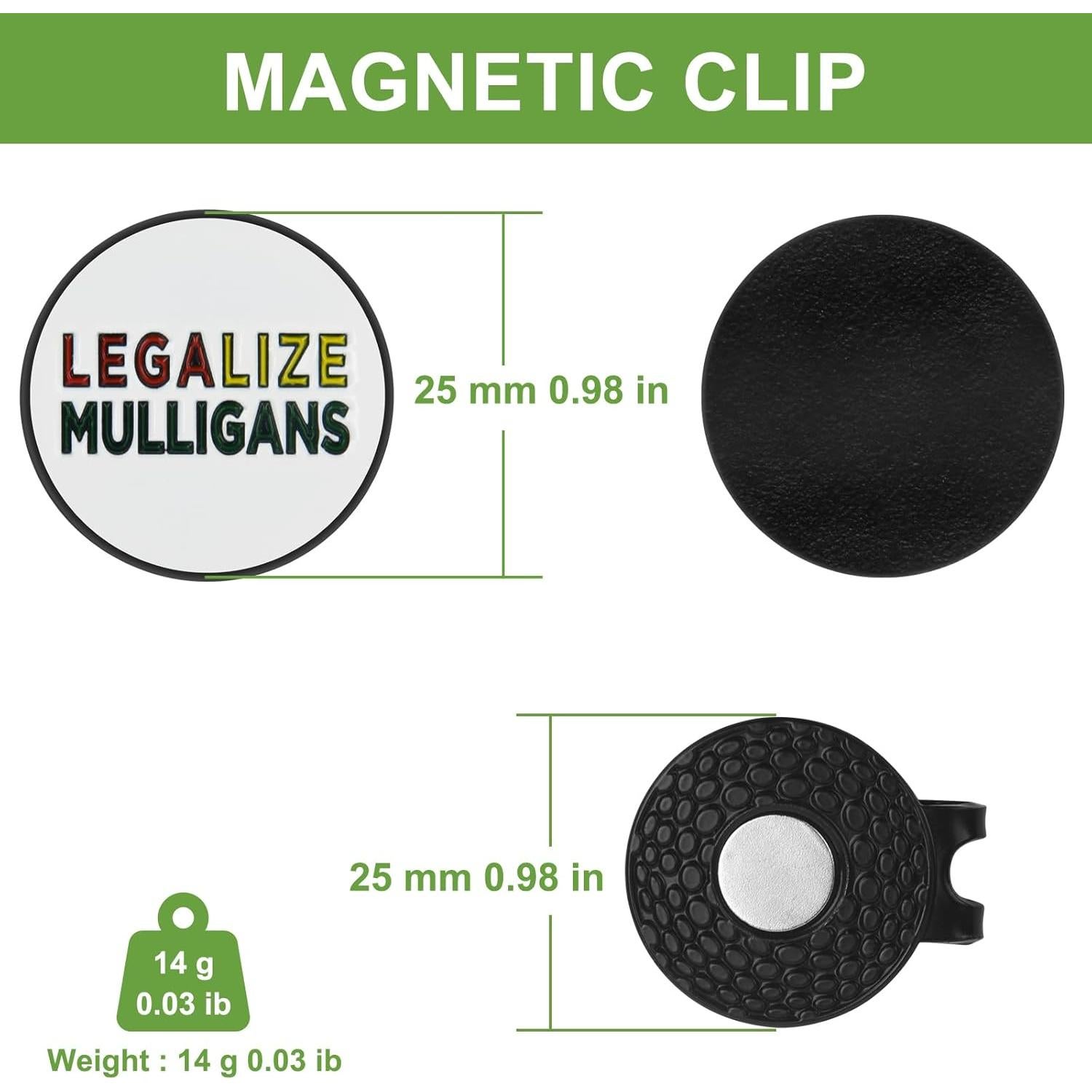 Marcador de Pelota de Golf ZZHAO con Clip Magnético 25mm