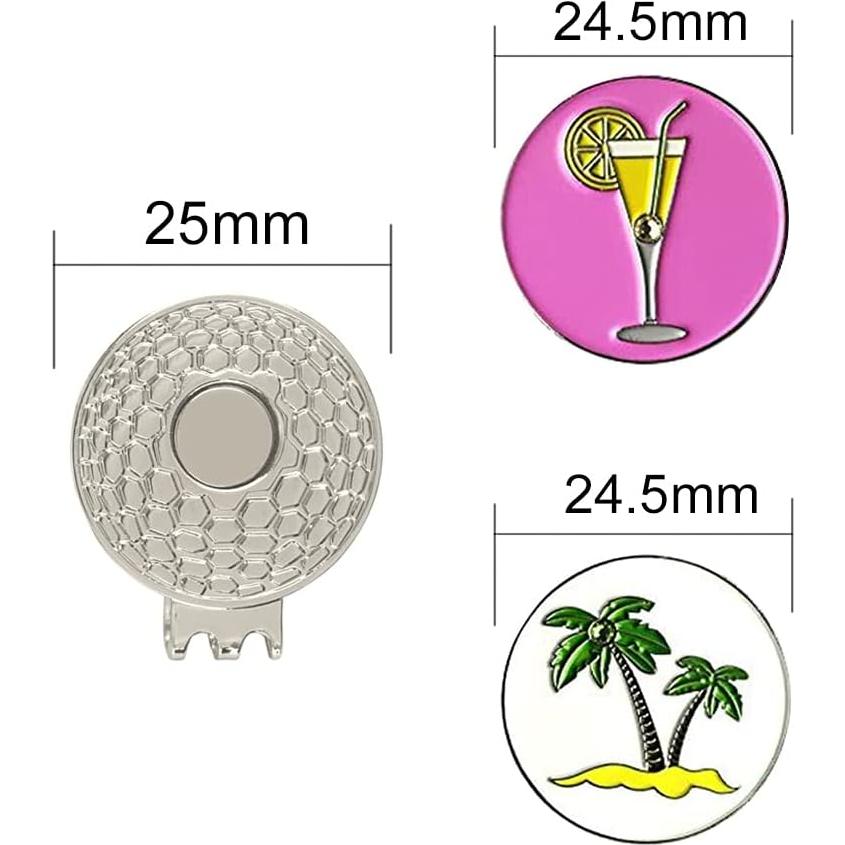Marcadores de Pelotas de Golf PINMEI con Clips de Sombrero