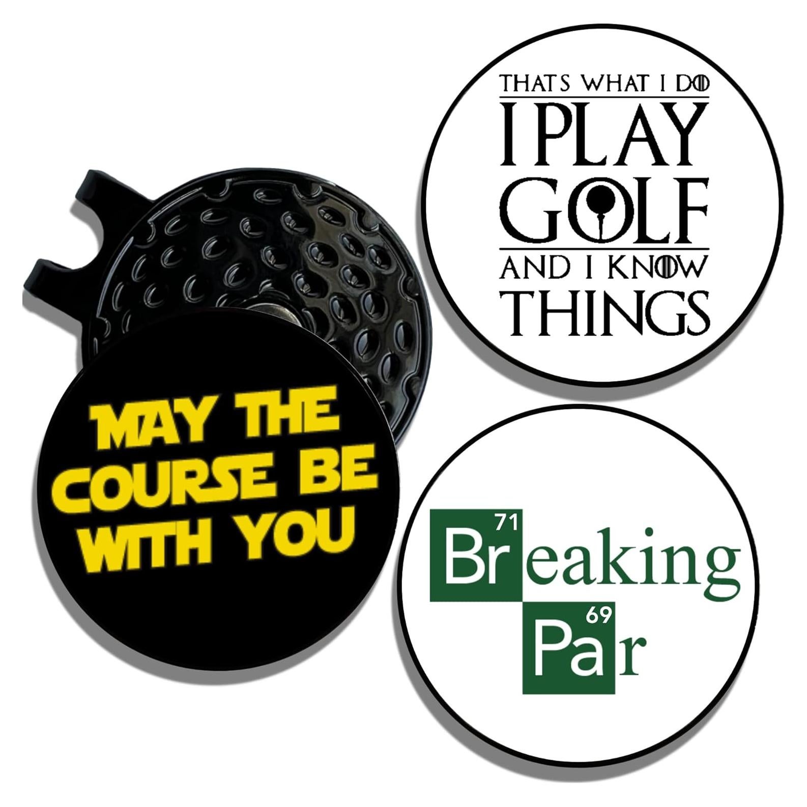 Clip de Sombrero con Marcadores de Golf Wolf Golf - Paquete de 3