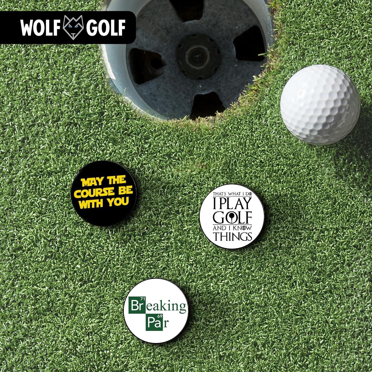 Clip de Sombrero con Marcadores de Golf Wolf Golf - Paquete de 3