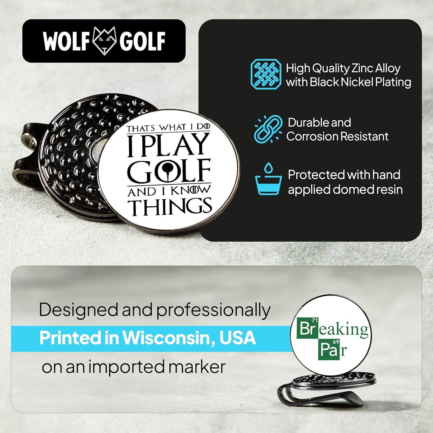 Clip de Sombrero con Marcadores de Golf Wolf Golf - Paquete de 3