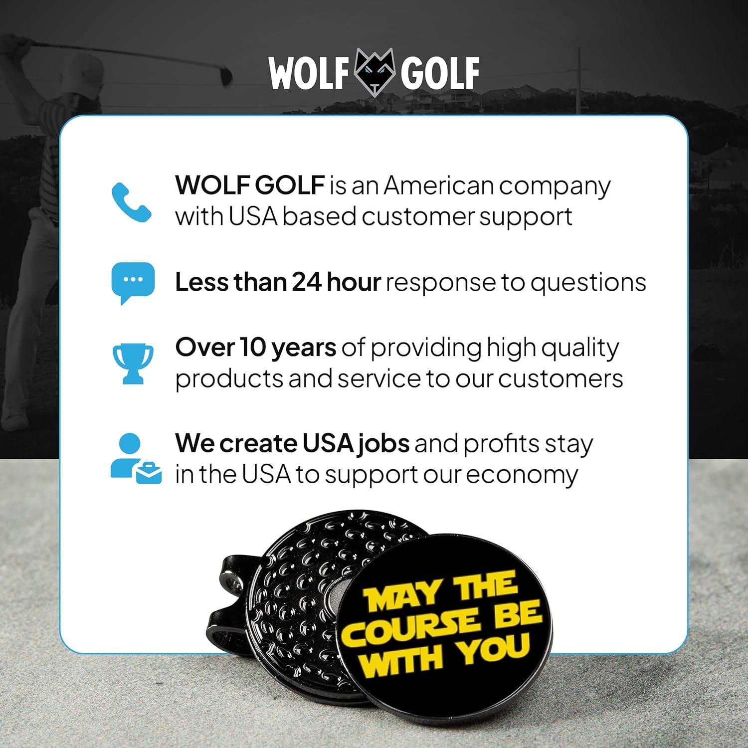 Clip de Sombrero con Marcadores de Golf Wolf Golf - Paquete de 3