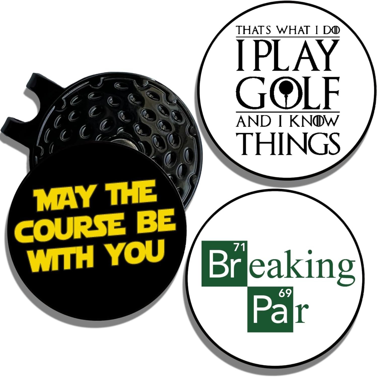 Clip de Sombrero con Marcadores de Golf Wolf Golf - Paquete de 3