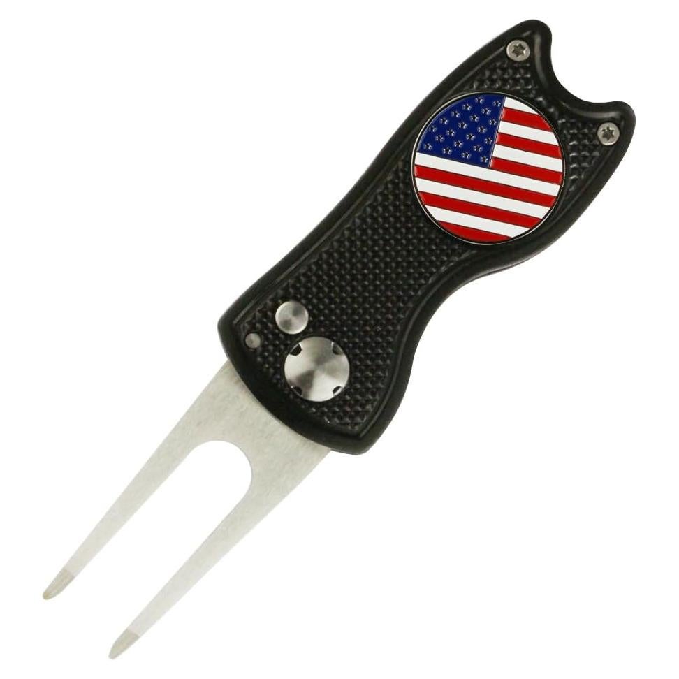 Herramienta de Divot Plegable PINMEI con Marcador de Bola de Golf