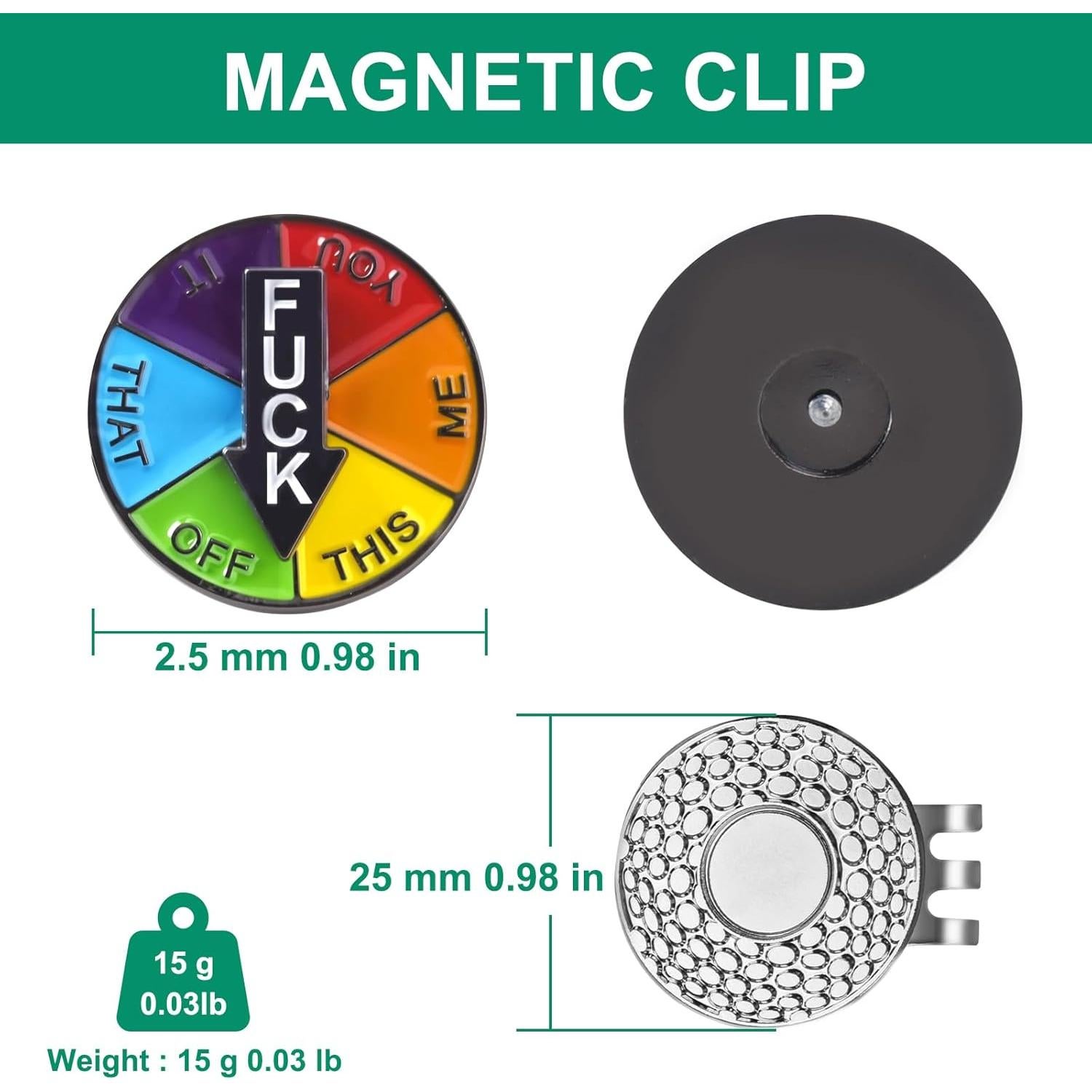 Clip Magnético para Sombrero con Marcador de Pelota de Golf JIUYIBC