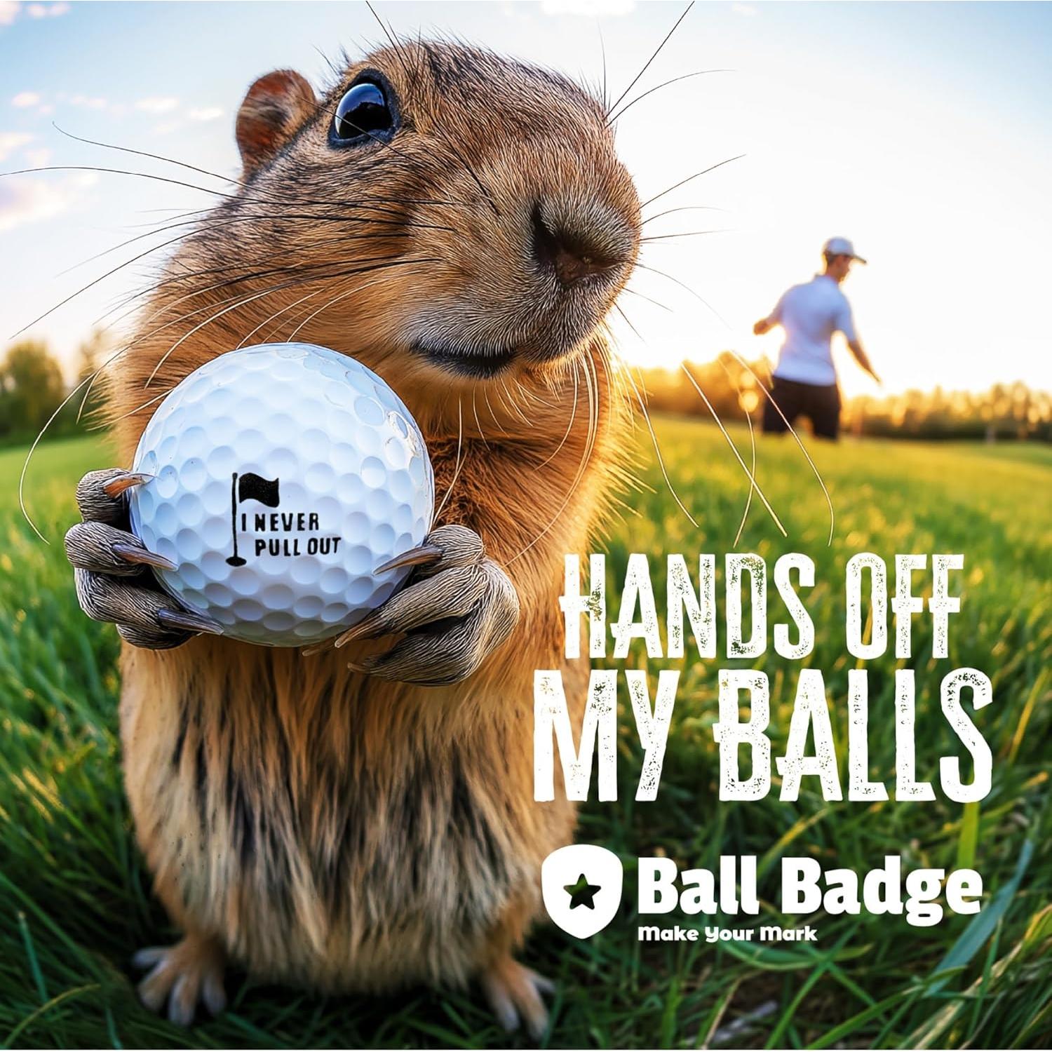 Ball Badge - Golf Ball Stamp (The Funny Series), Golf Ball Marker, Reusable Golf Ball Marking Tool to Identify Golf Balls