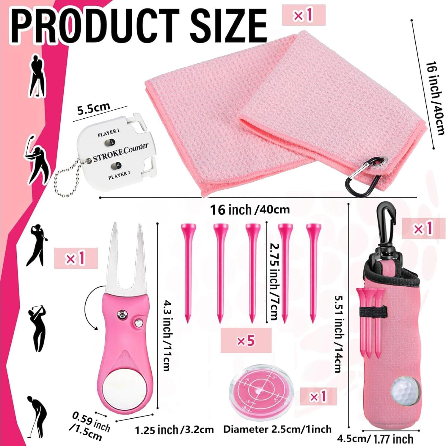 Kit de Accesorios de Golf 11 Pcs Karamagic Rosa