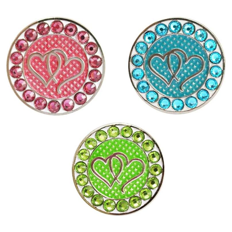 Marcadores de Pelotas de Golf Myartte - Paquete de 3 Cristal