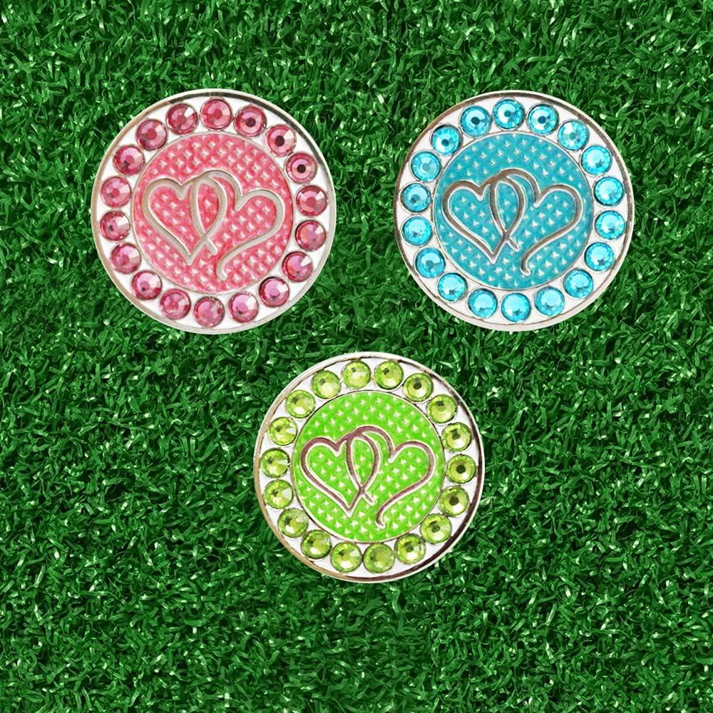 Marcadores de Pelotas de Golf Myartte - Paquete de 3 Cristal
