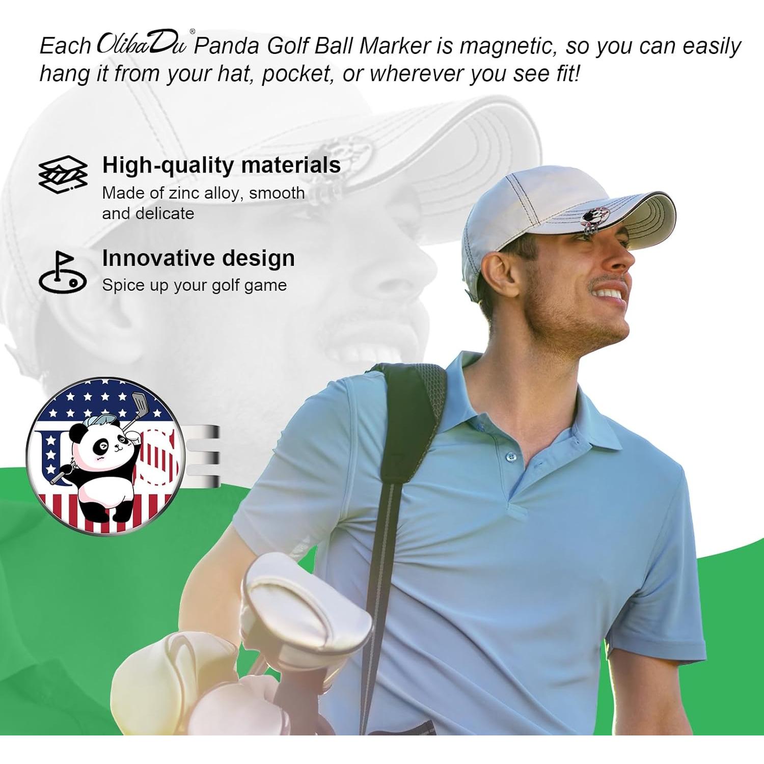 Clip Magnético Marcador de Pelotas de Golf OlibaDu Panda