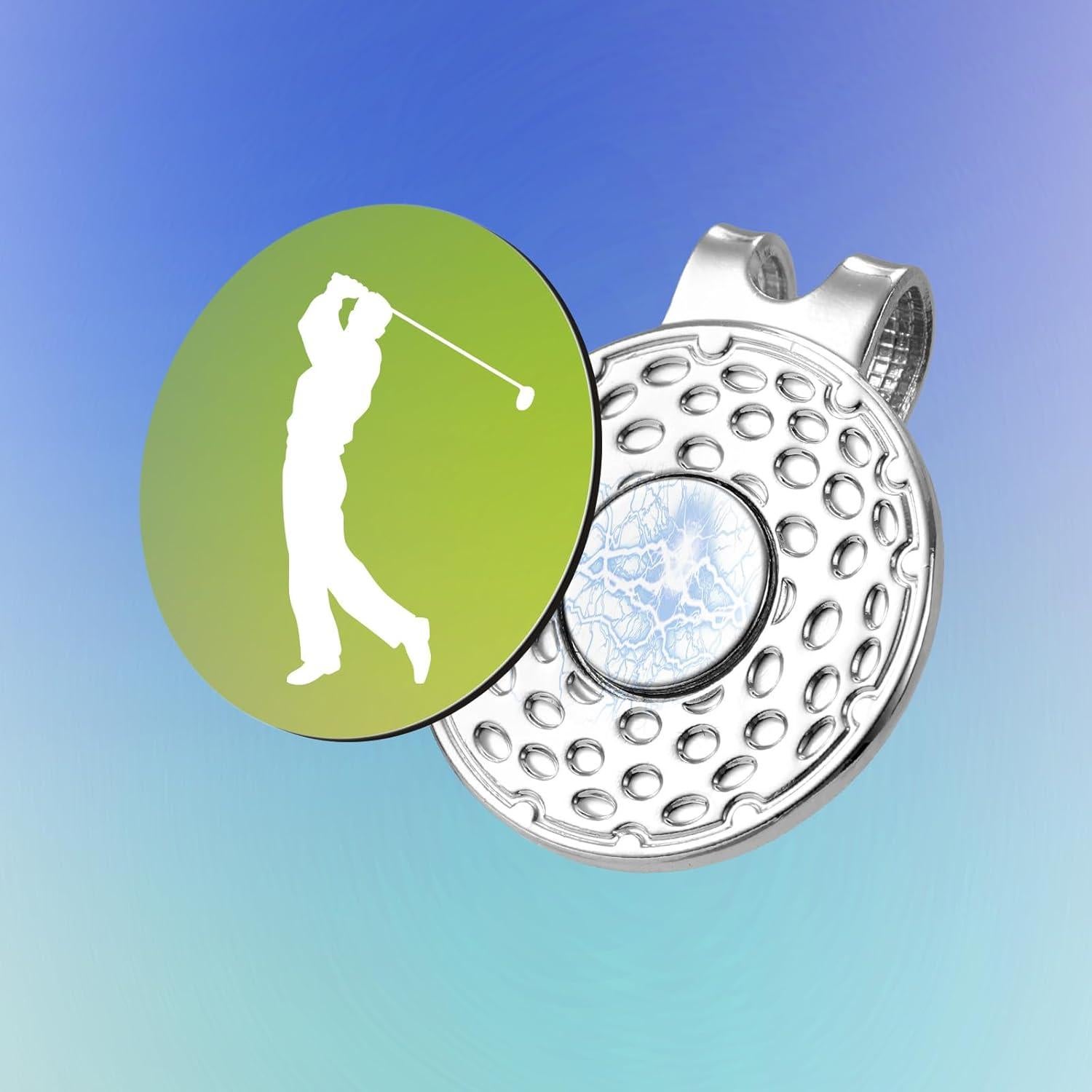 6 Clips de Sombrero con Marcador de Golf Gosknor Plata